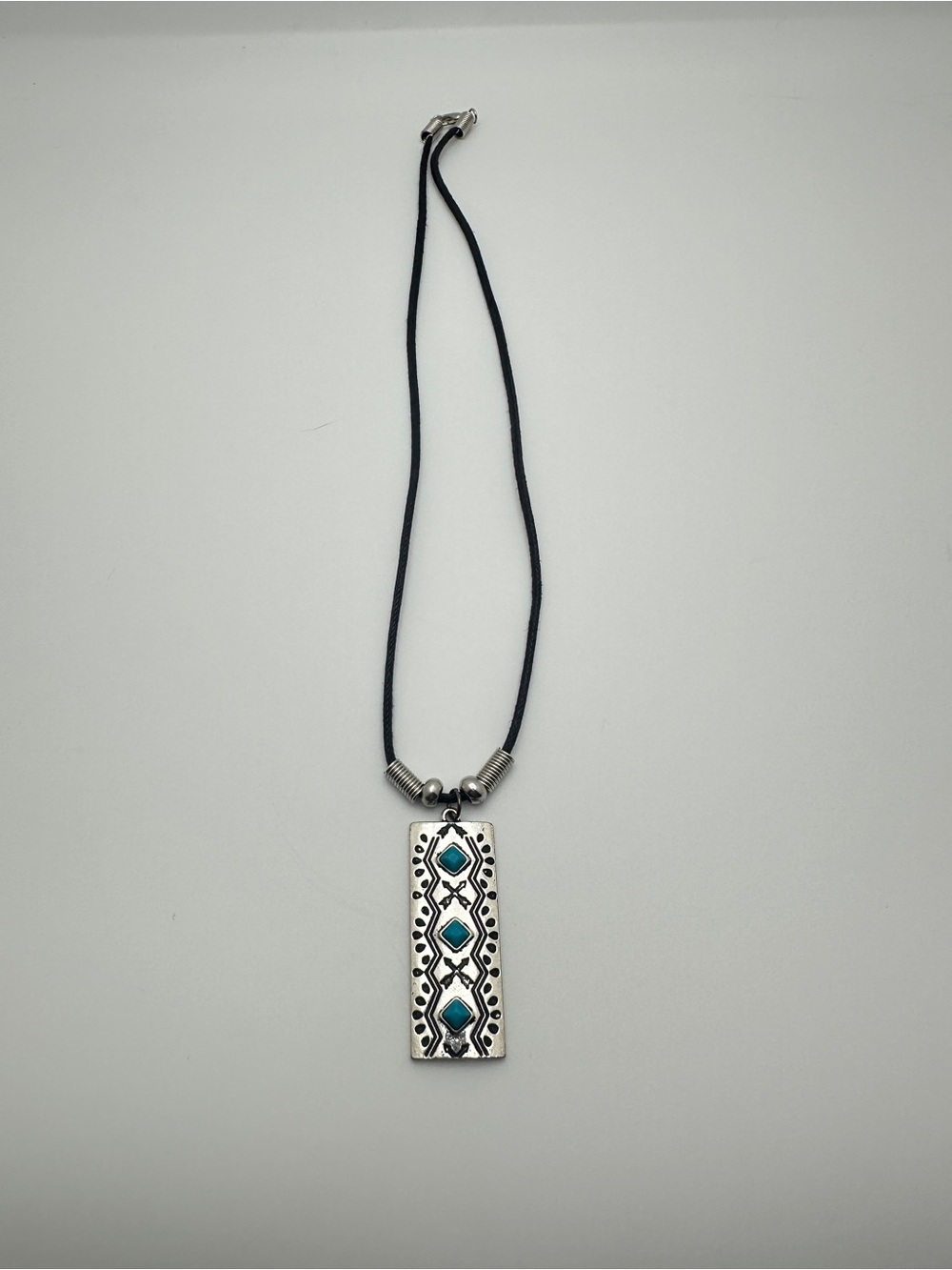 Turquoise Accent Silver-Tone Pendant Necklace - Women's Jewelry